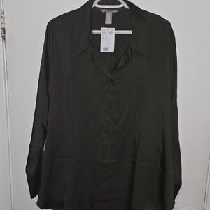H&M Dark Green Blouse